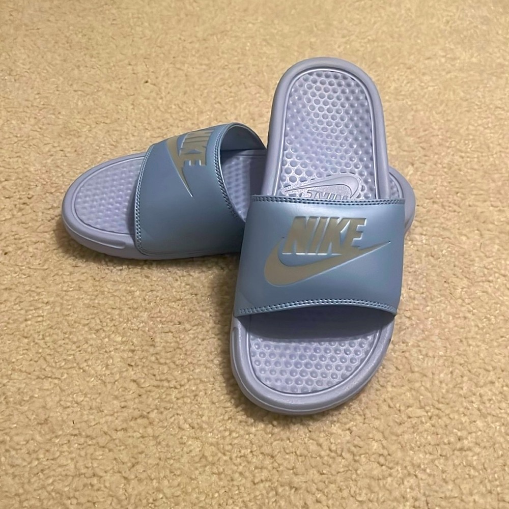Periwinkle Nike Slides